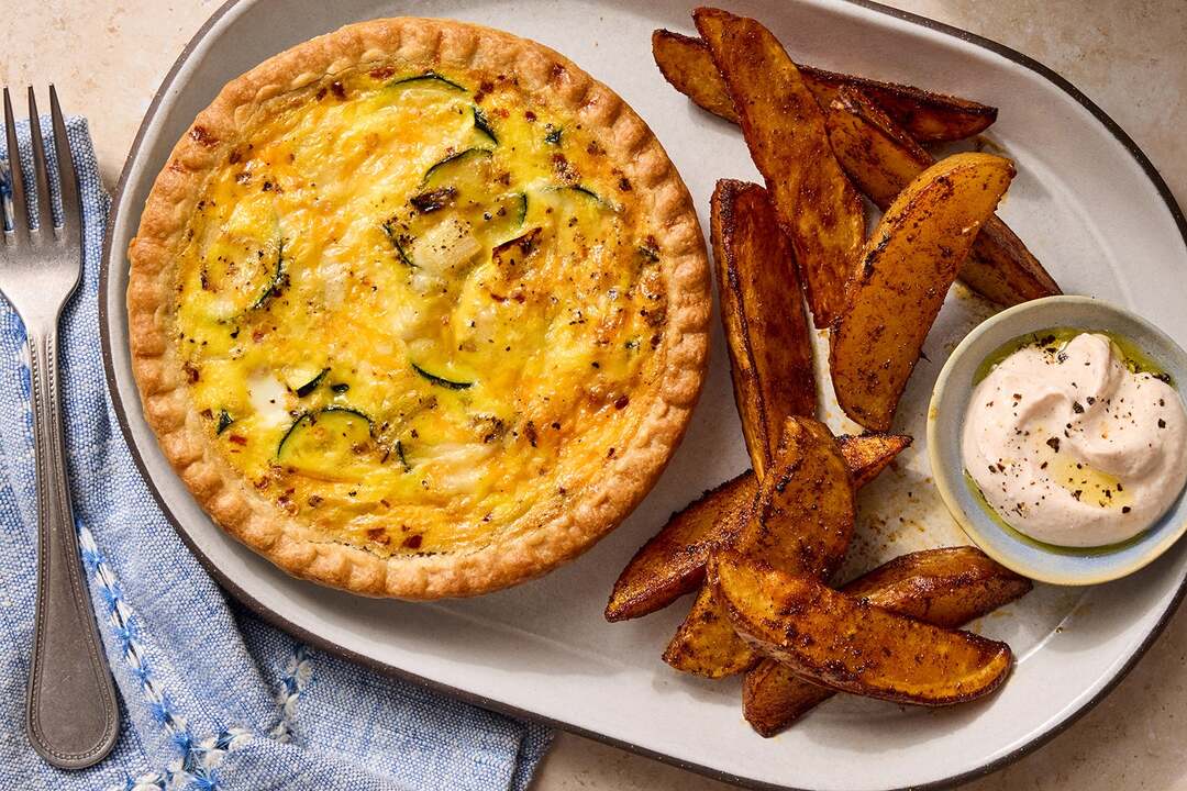 Cheesy Zucchini & Onion Quiche