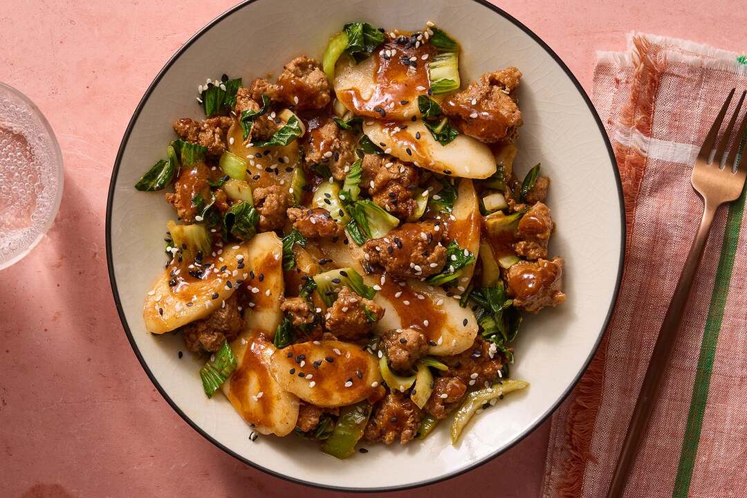 Korean-Style Pork & Rice Cakes