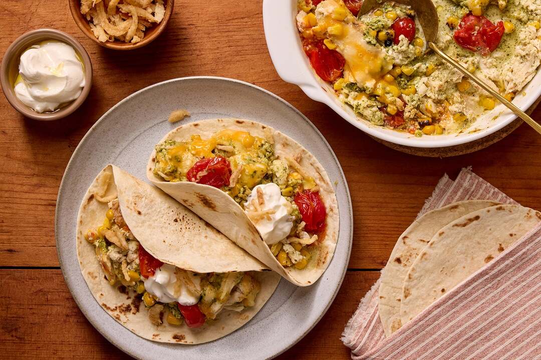 Baked Cilantro Chicken Tacos