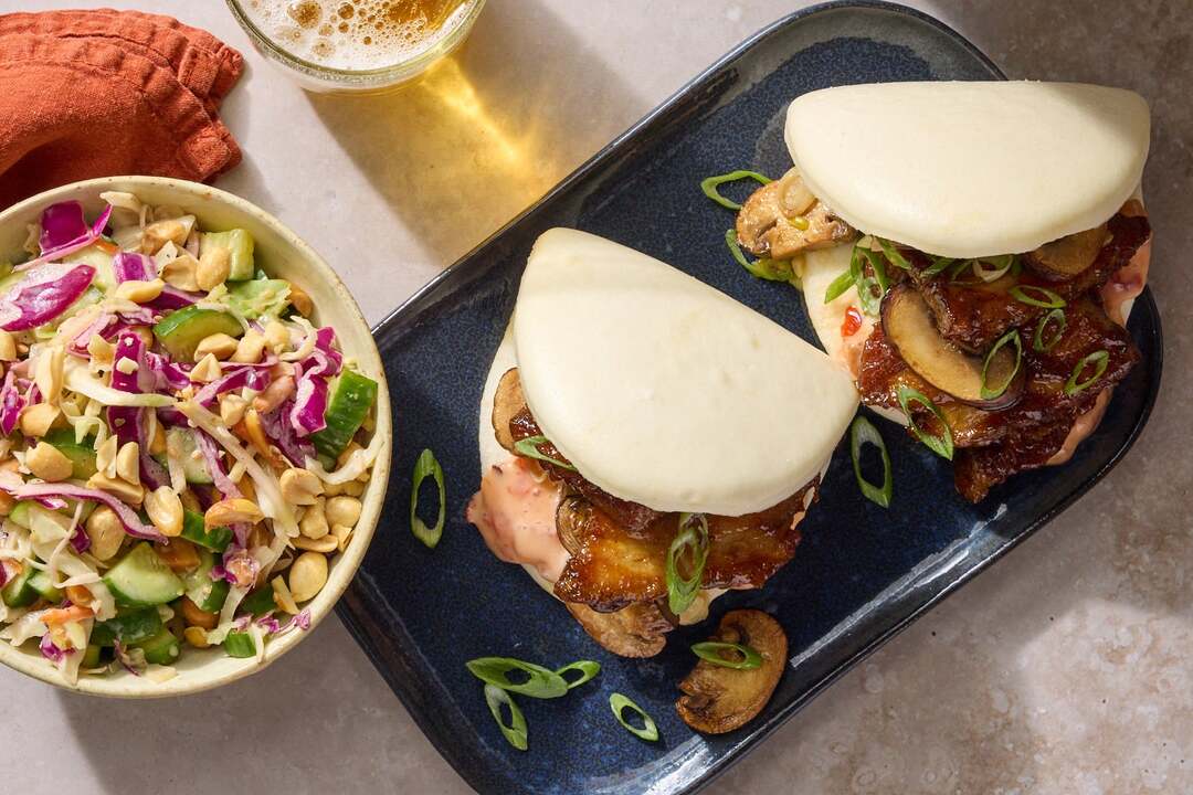 Glazed Pork Belly & Mushroom Bao Buns