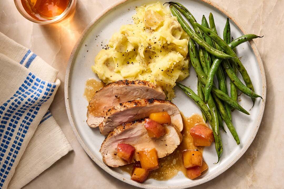 Pork Roast & Maple-Peach Compote