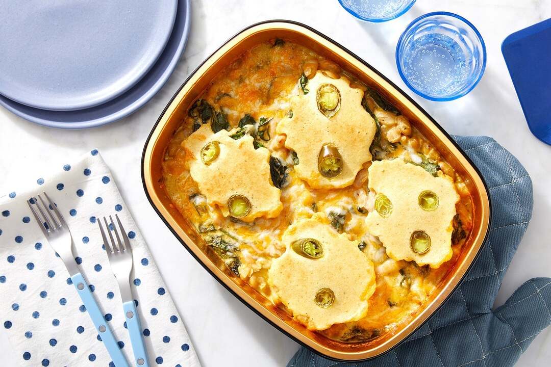 Oven-Baked White Bean Chili & Cornbread