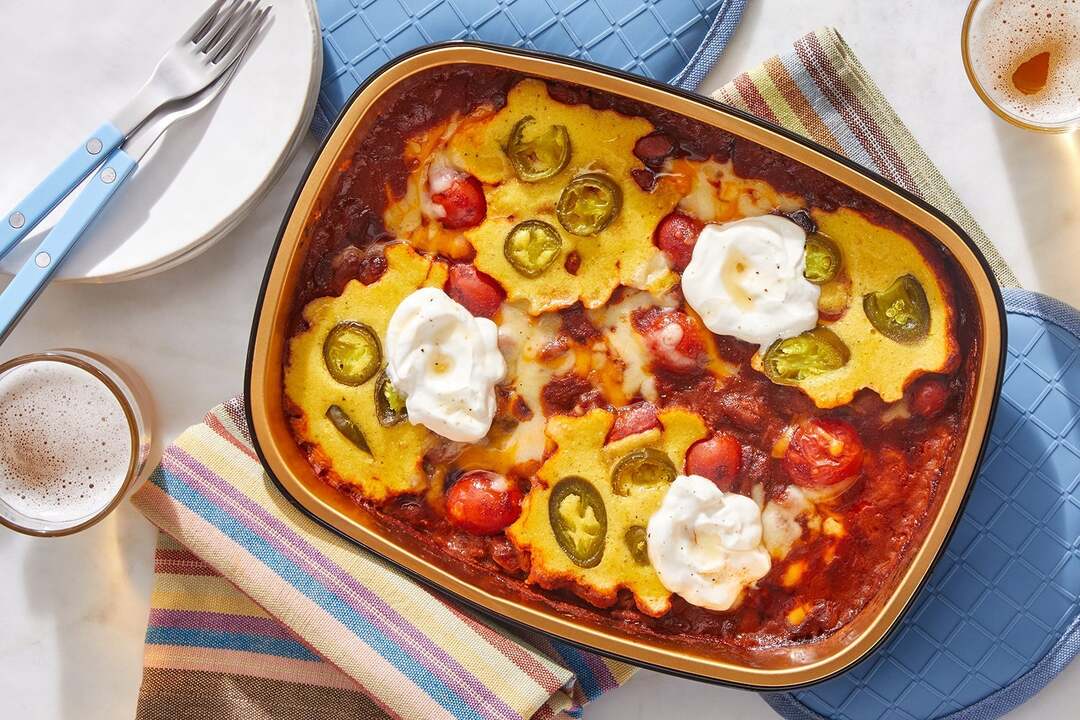 Oven-Baked Cornbread Chili Casserole