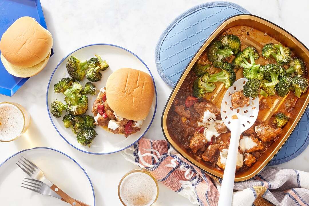 Oven-Baked Sausage, Pepper & Onion Sandwiches