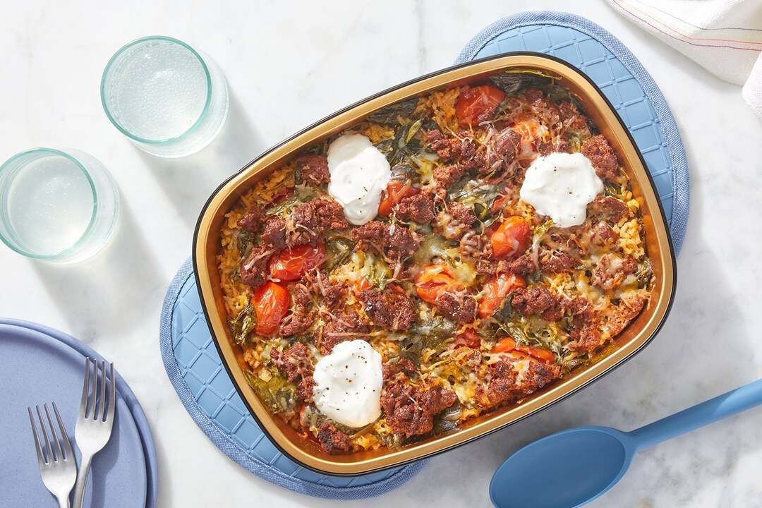 Oven-Baked Tomatillo Chorizo & Rice
