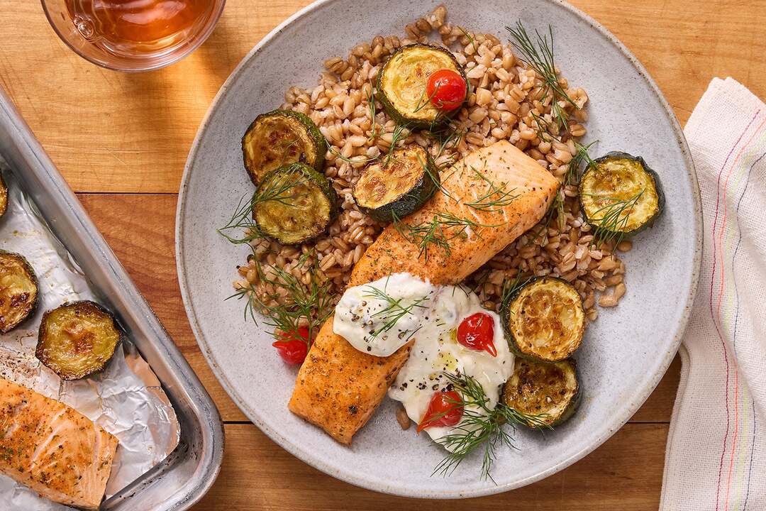 Baked Salmon & Creamy Caper Sauce