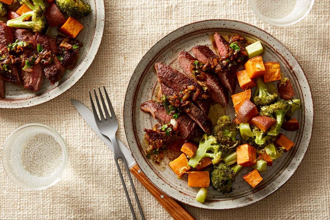 Steaks & Warm Lemon Salsa Verde