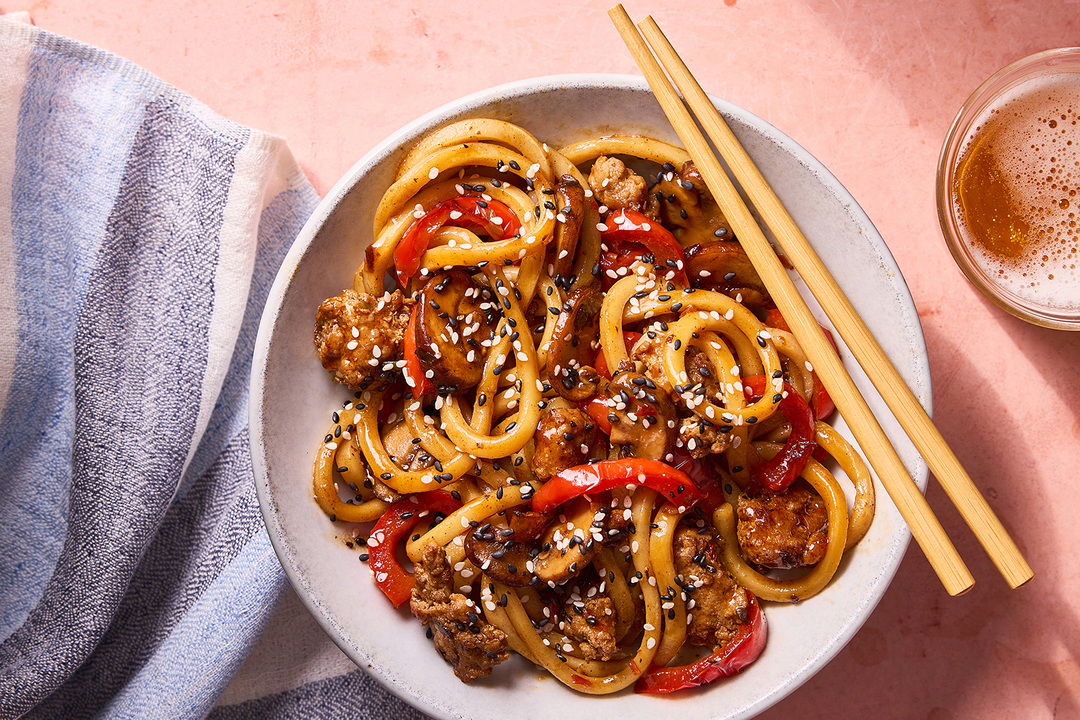 Hoisin Pork & Udon Noodle Stir-Fry