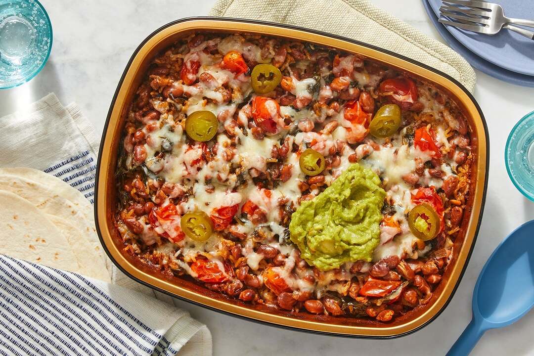 Oven-Baked Ancho Pinto Beans & Rice