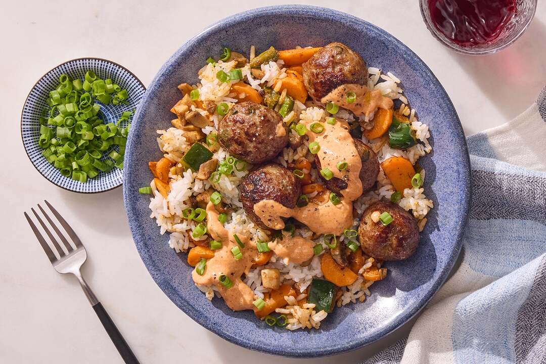 Smoky Poblano Pork Sausage Meatballs