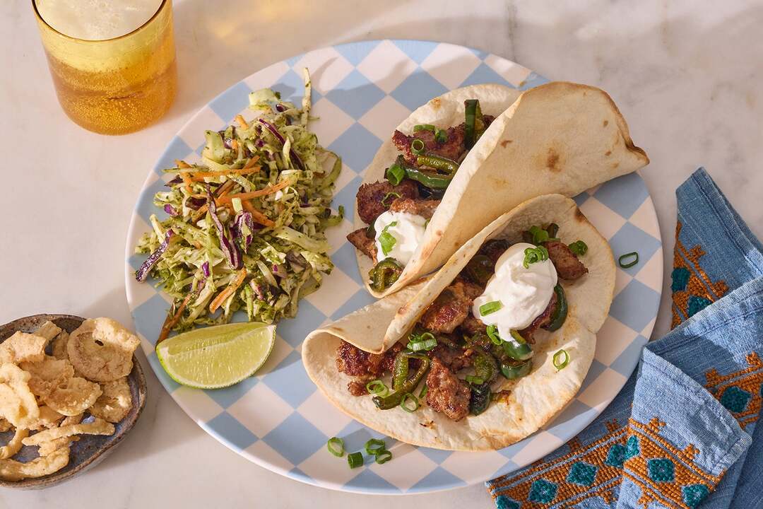 15-Min Poblano Sausage Tacos