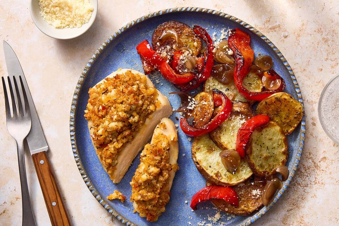 Sheet Pan Cheesy Italian Chicken