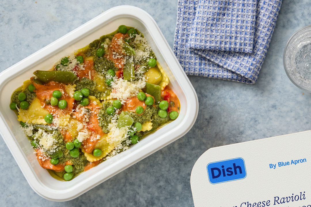 Four-Cheese Ravioli & Red Pepper Sauce