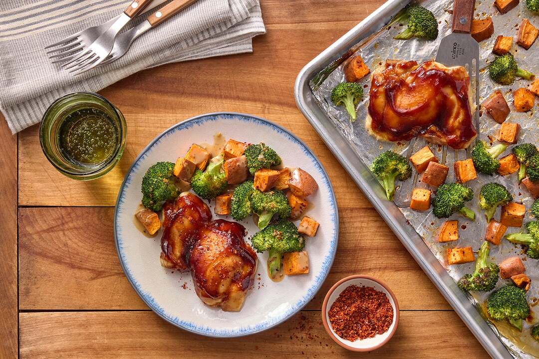 Sheet Pan Soy-Miso Chicken Thighs