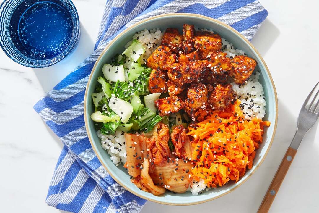 Korean Tofu & Kimchi Rice Bowls