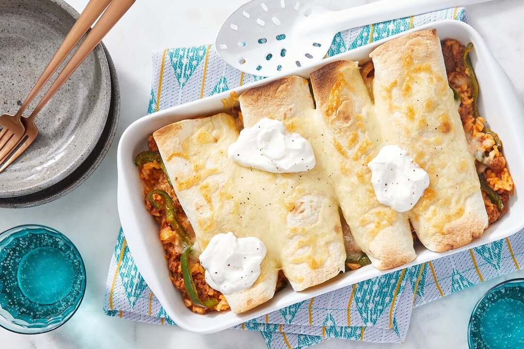 Cheesy Pork Chorizo Enchiladas