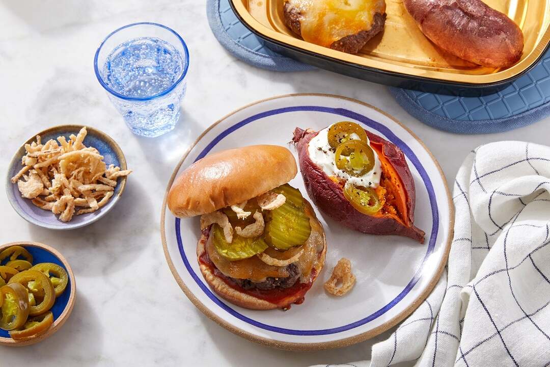 Oven-Baked BBQ Cheeseburgers