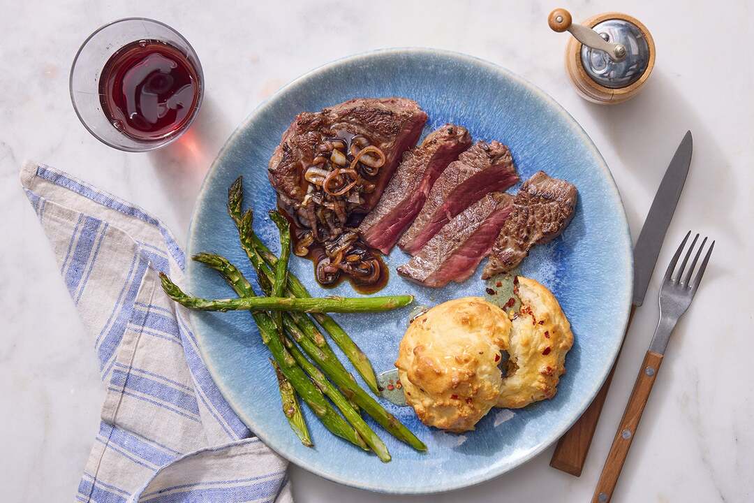 Seared Steaks & Hot Honey Biscuits