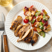 Southern Chicken Thighs & Peach Panzanella