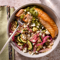 Pesto Salmon Grain Bowls