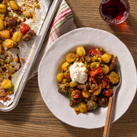 Sheet Pan Pesto Gnocchi & Sausage