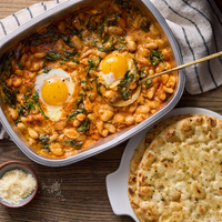 Creamy White Bean & Red Pepper Pesto Bake