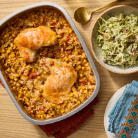 Fiesta Rice & Cheesy Chicken Thighs