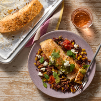 Salmon & Basil Pesto Rice Bowls