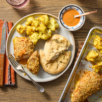 Crispy Curry Baked Chicken & Cauliflower