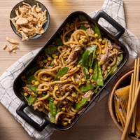 Cumin-Sichuan Pulled Pork Udon Bake