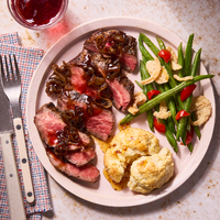 Grass-Fed Steaks & Hot Honey Biscuits