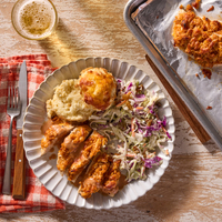 Baked Crispy BBQ Chicken & Biscuits