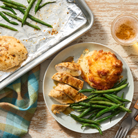 Sheet Pan Chicken & Cheesy Biscuits
