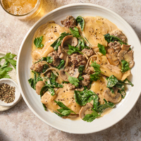 Beef Stroganoff Pierogies