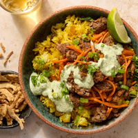 Achaar Beef & Curry-Spiced Rice