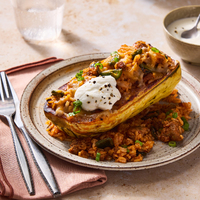 Cheesy Sausage Stuffed Delicata Squash