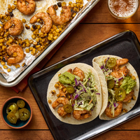 Sheet Pan Zesty Shrimp & Corn Tacos