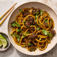 Glazed Beef & Curry-Lime Udon