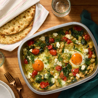 Herby White Bean & Pesto Egg Bake