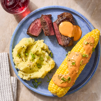 Grass-Fed Steaks & Creamy Buffalo Sauce