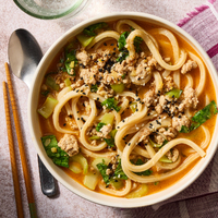 Peanut-Ginger Pork & Udon Soup