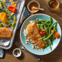 Sheet Pan Panko Salmon & Spicy Garlic Sauce