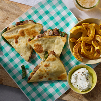 Smoky Sausage & Poblano Quesadillas