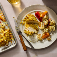 Crispy Feta & Shawarma Roasted Chicken