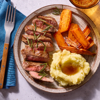 Brown Butter Steaks & Fried Rosemary