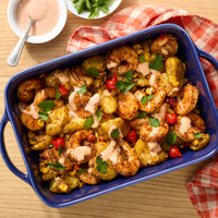 Cajun Shrimp & Potato Bake