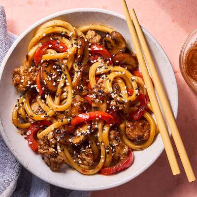Hoisin Pork & Udon Noodle Stir-Fry