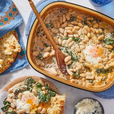 Creamy White Beans & Eggs