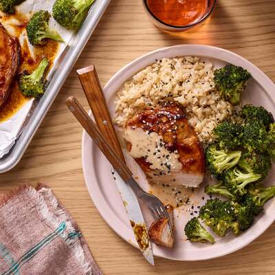 Roasted Pork Chops & Ponzu Broccoli