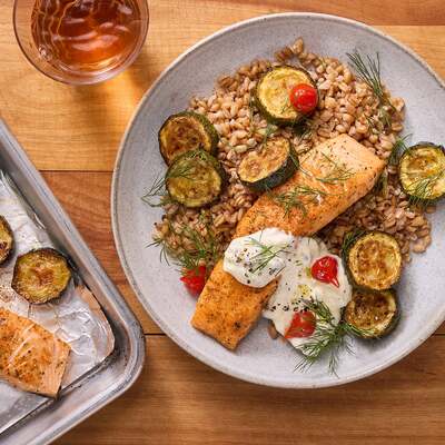 Baked Salmon & Creamy Caper Sauce